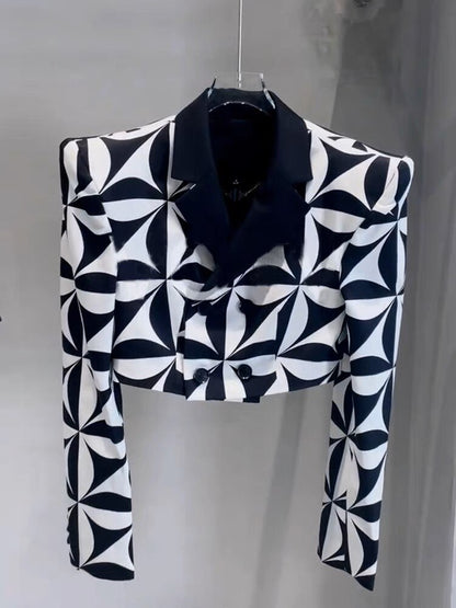 Geometric Print Blazer