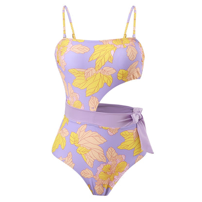 Vintage Push Up Hollow Out Ruche Swimsuit