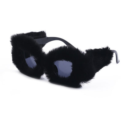 Plush Cat Eye Winter Sunglasses