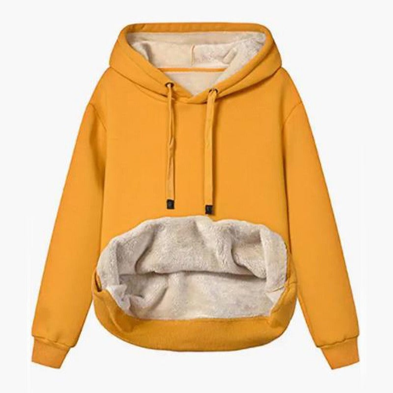 Warm Lamb Fleece Pocket Hooded Jacket