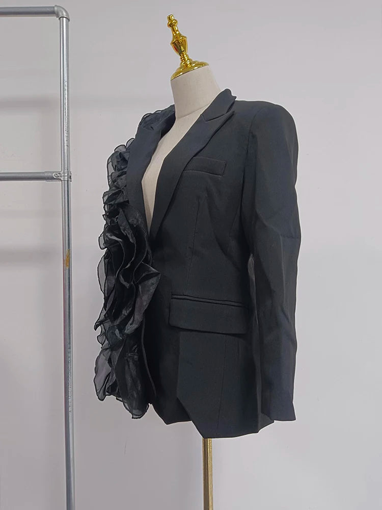 Irregular Ruffled Suit Jacket