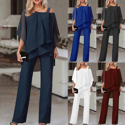 Loose Leisure Bat Sleeve Long Pants Casual Set