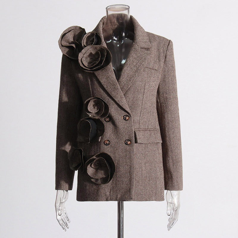 Temperament Retro Style Double Breasted Suit Jacket