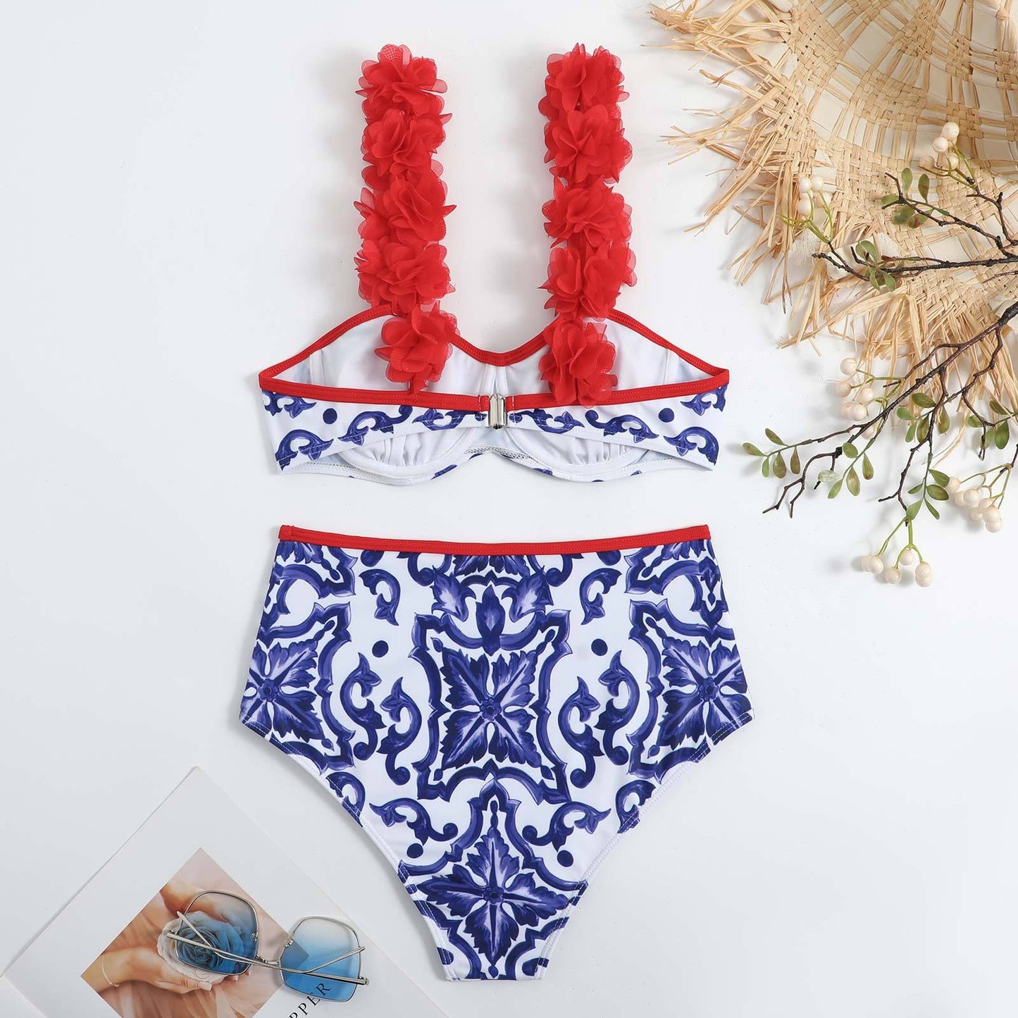 High Waisted Printed Bikini Swimsuit