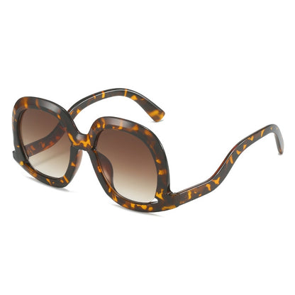 Unique Leopard Gradient Shades with Hollow Frame