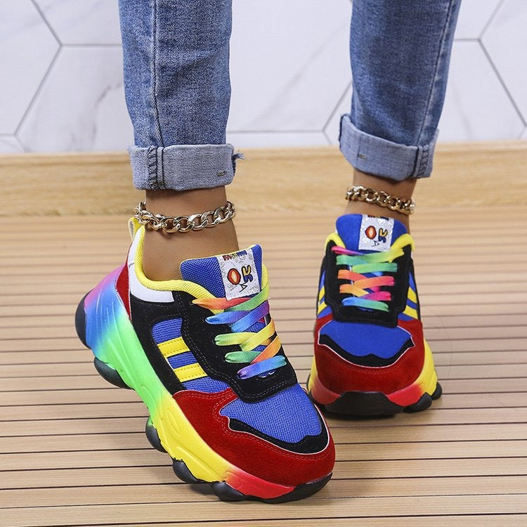 Colorful Street Sports Shoes: New Season's Individualized Dads Shoes with a Hip Hop Vibe