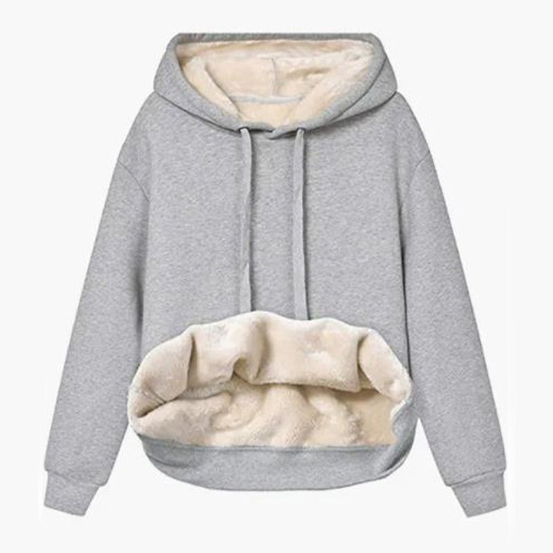 Warm Lamb Fleece Pocket Hooded Jacket