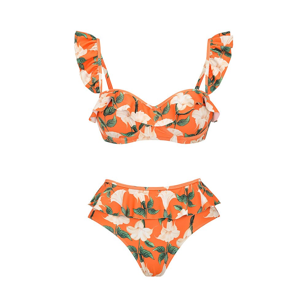 Print Pattern Slim Backless Swimwear