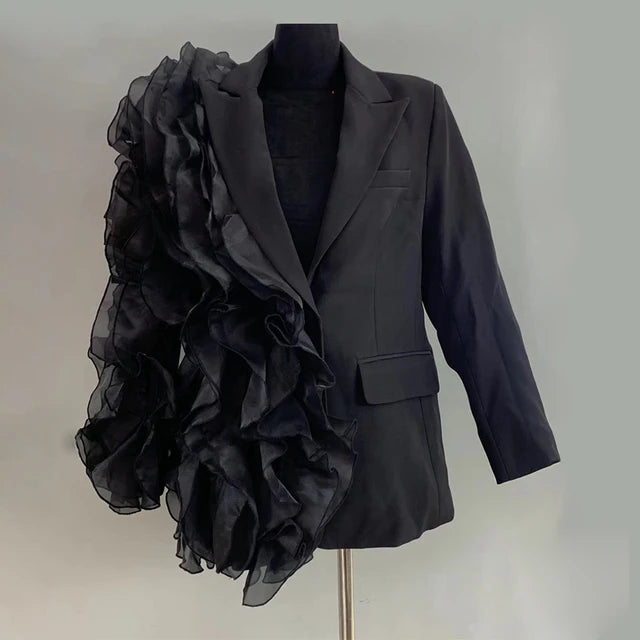 Irregular Ruffled Suit Jacket