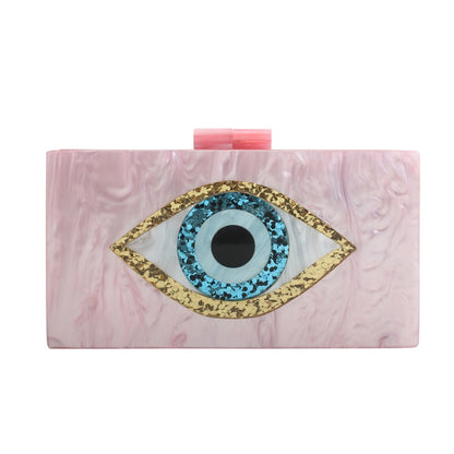 Sequined Eyes Acrylic Evening Bag