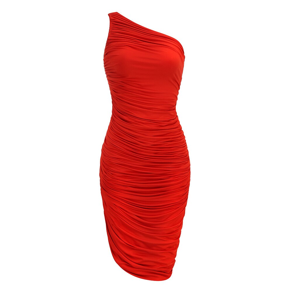 Solid Folded Bodycon Dress