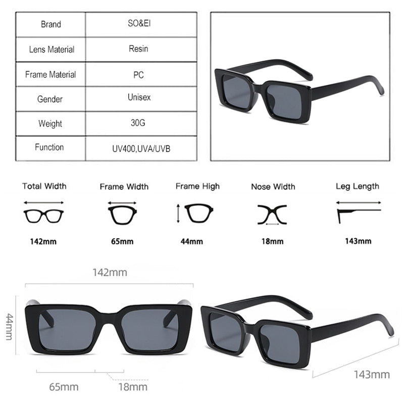 Retro Small Rectangle Sunglasses