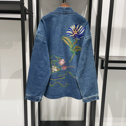 French Style Embroidery Denim Jacket