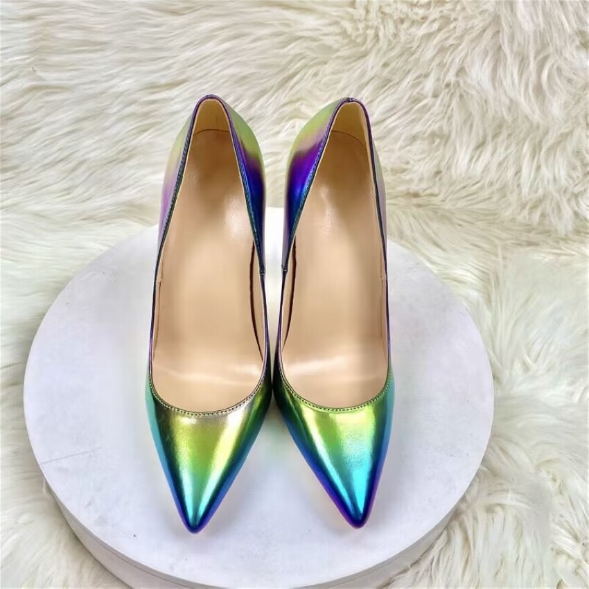 Laser Gradient Matte Pointy Toe High Heels