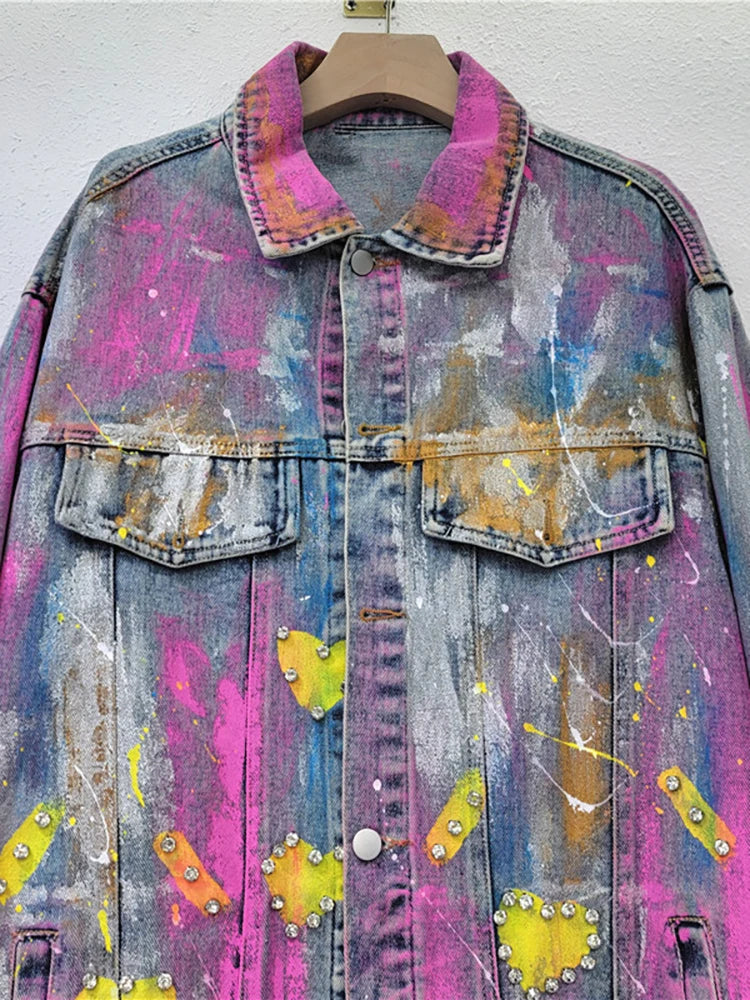 Colorful Heart Shaped Graffiti Jacket