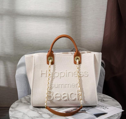 Handmade Bead Embroidery Canvas Bag