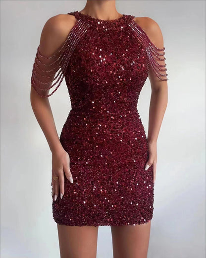 Halter Sequin Dress