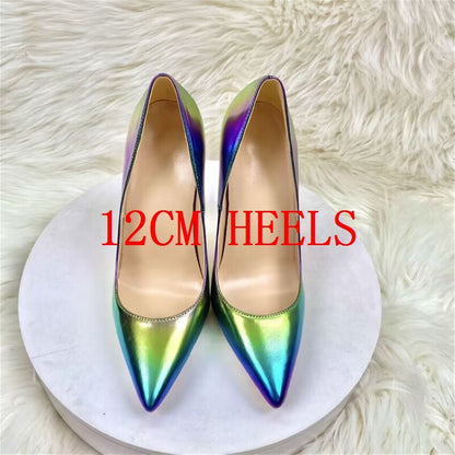 Laser Gradient Matte Pointy Toe High Heels