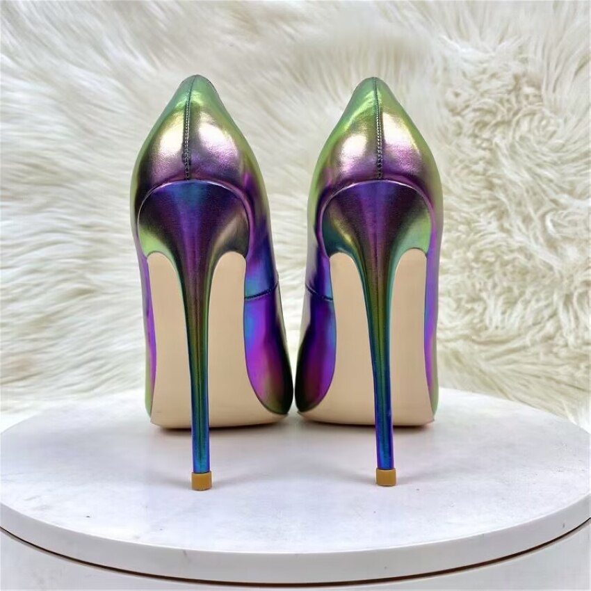 Laser Gradient Matte Pointy Toe High Heels