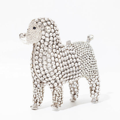 Luxury Dog-Shaped Crystal Evening Clutch