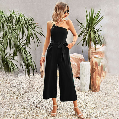 Off-Shoulder Strapped Jumpsuit