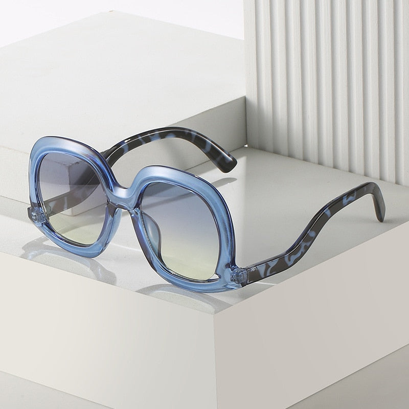 Unique Leopard Gradient Shades with Hollow Frame