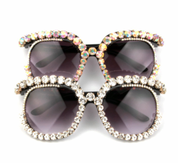 Oversized Luxury Brand Cat Eye Rhinestone Sunglasses