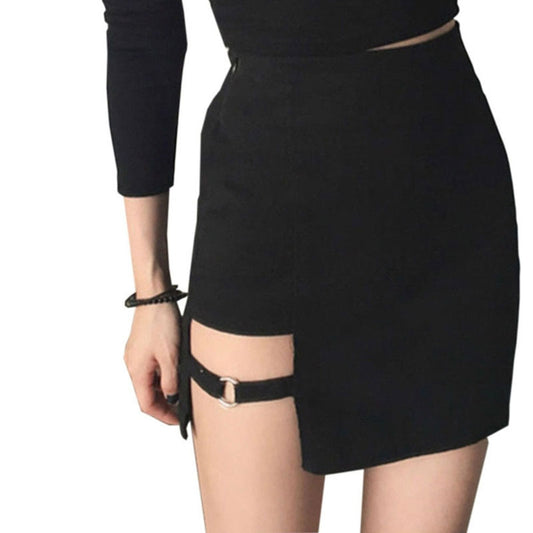 Sexy Ladies Asymmetrical Skirt High Waist