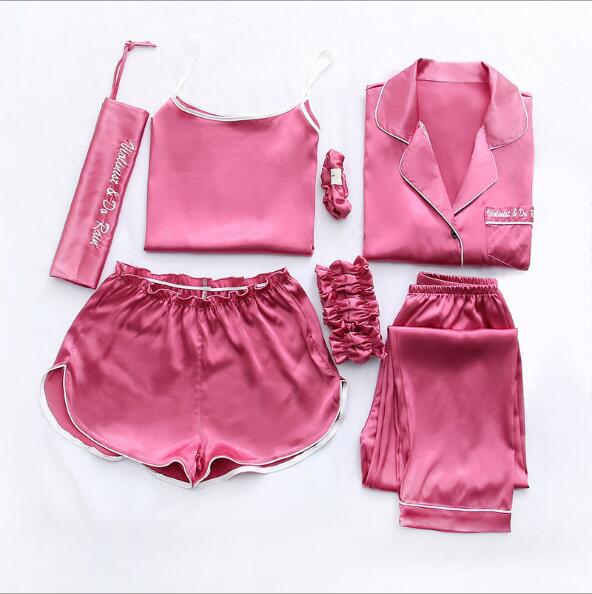 7 piece best sale satin pajama set