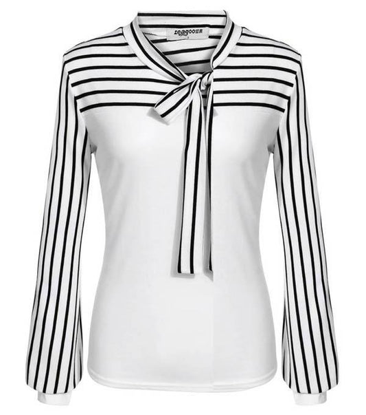 Striped Slim Blouse