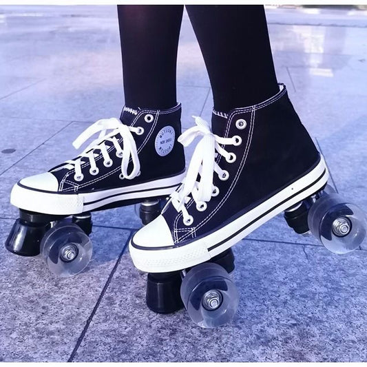 Adult Canvas 4-Wheels Skating Shoes: Glide into Fun and Style