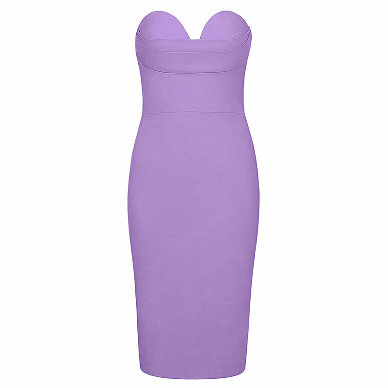 Violet Off Shoulder Strapless Dress