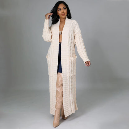 Casual Long Sleeve Long Sweater Coat