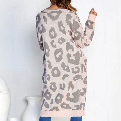Leopard Printed Cardigan Sweater