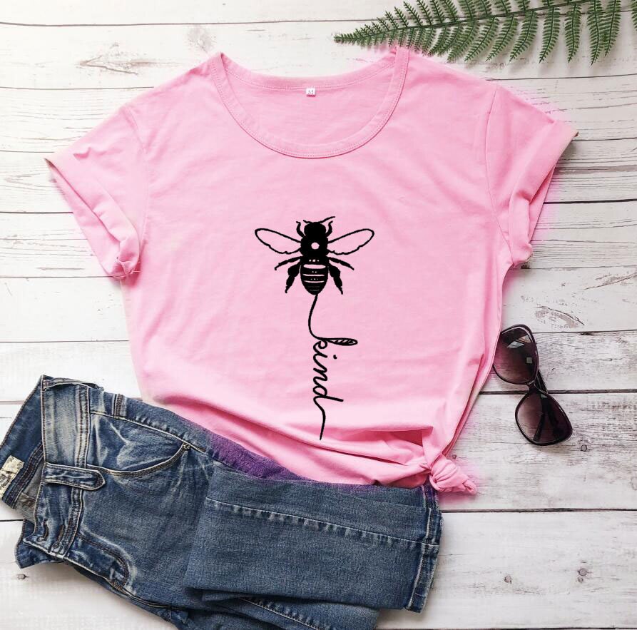 Bee Kind Print Women Short Sleeve