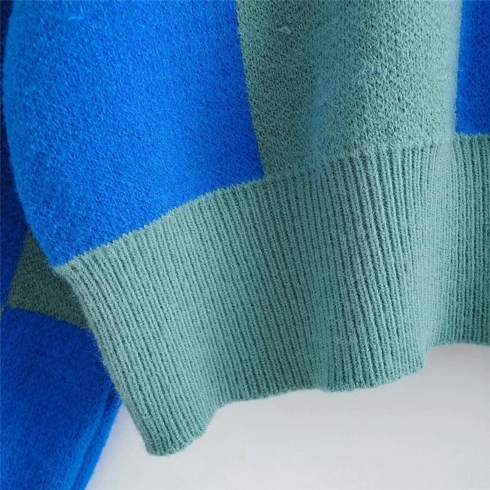 Mock Neck Lantern Sleeve Pullover Sweater