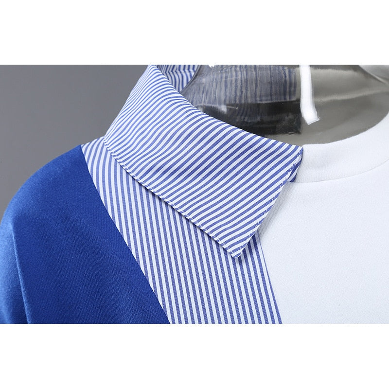 Asymmetrical Round Neck Short Sleeve Lapel Shirt