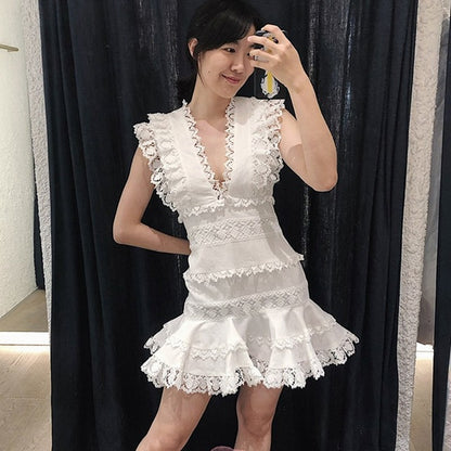 Elegant Patchwork Lace Dress
