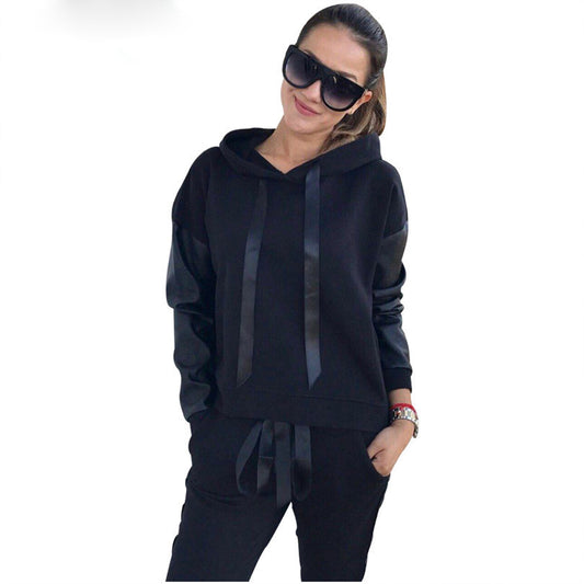 Side Split Zippers Design Hooded Sweatshirt Pant Tracksuit