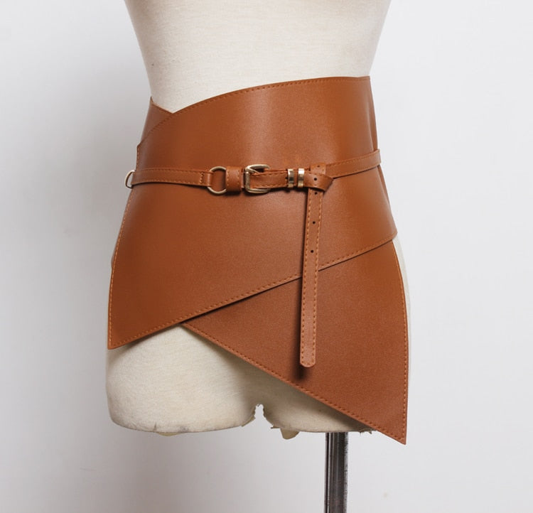 Adjustable High Waist Leather Belt