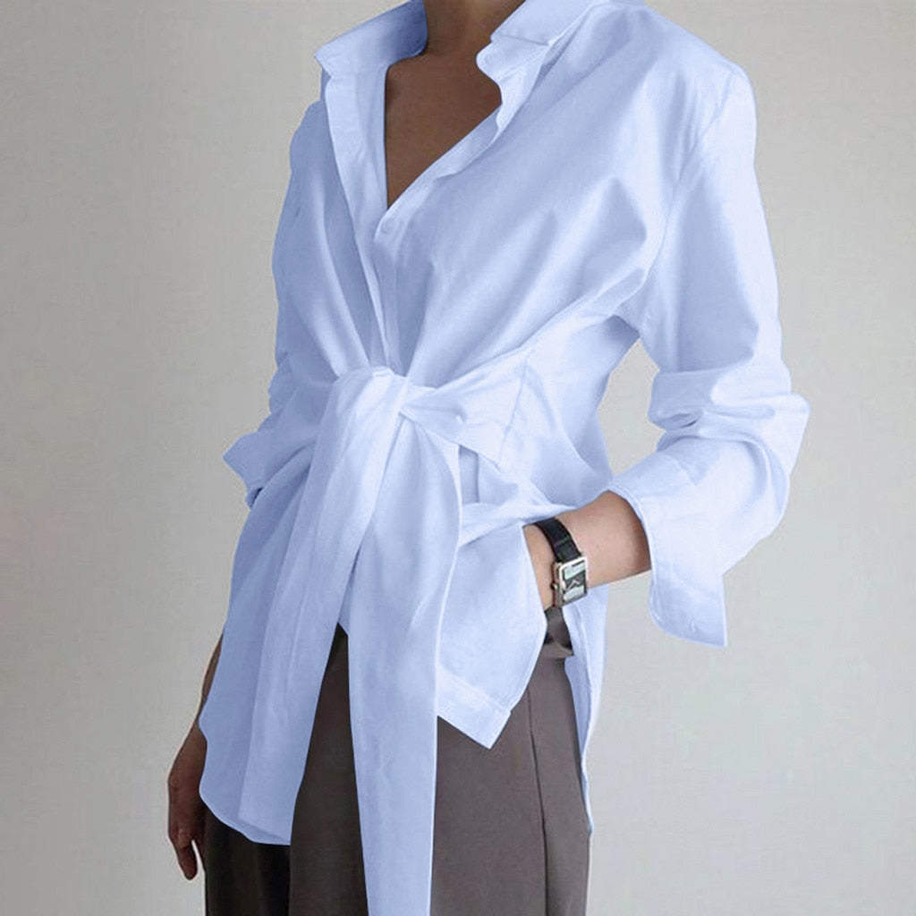 Long Sleeve Ruched Blouse