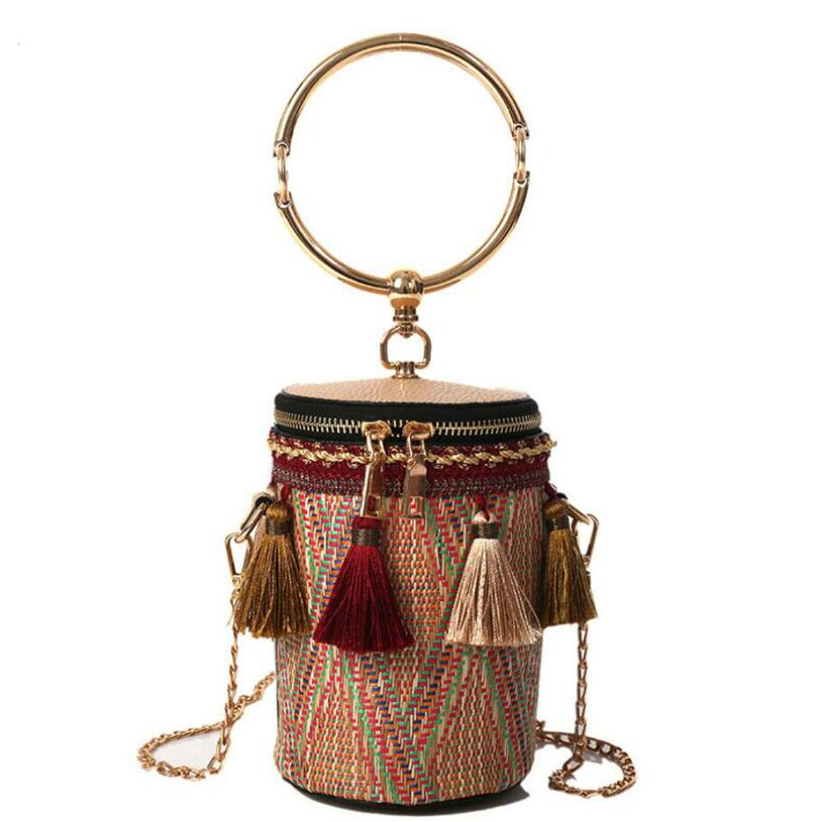 Metal Ring Tassel Chain Shoulder Bag