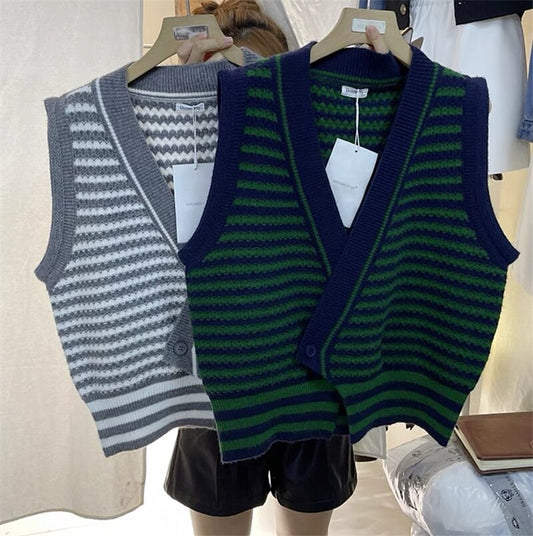 Oversize Stripe Women's Sweater Vest