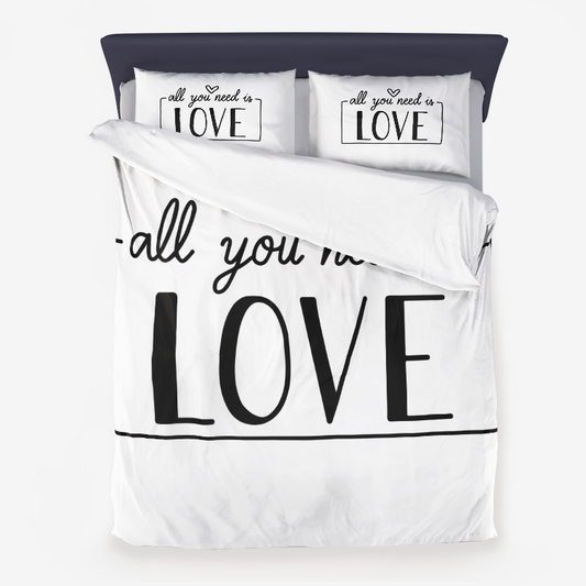 All You Need is Love Microfiber Duvet Cover Set: Embrace Comfort with a Touch of Love