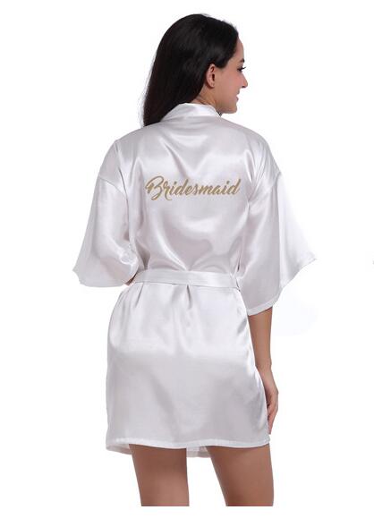 Bridal Party Robe Letter Bride on the Robe Back Satin