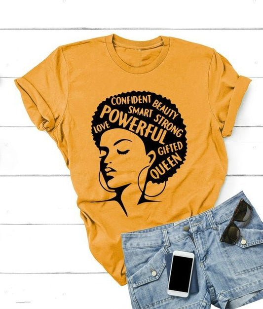 Afro Lady Empowerment T-Shirt: Celebrate Strength and Style