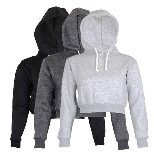 Solid Crop Hoodie