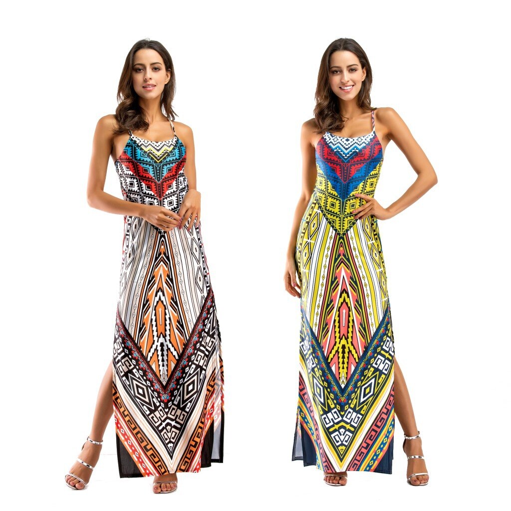 We Like to Party Print Backless Maxi Dress