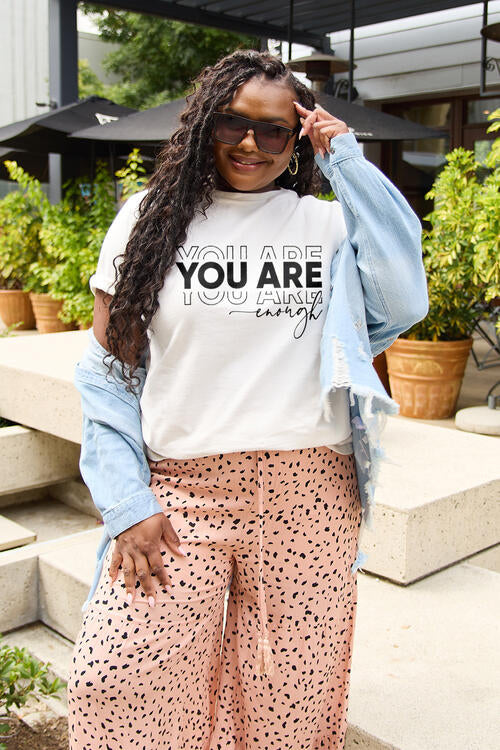 Simply Love Full Size YOU ARE ENOUGH Short Sleeve T-Shirt