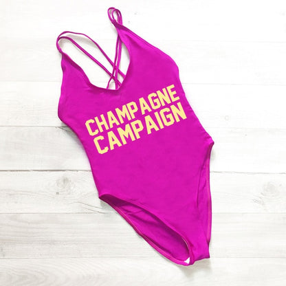 CHAMPAGNE CAMPAIGN Cross Back Swimwear
